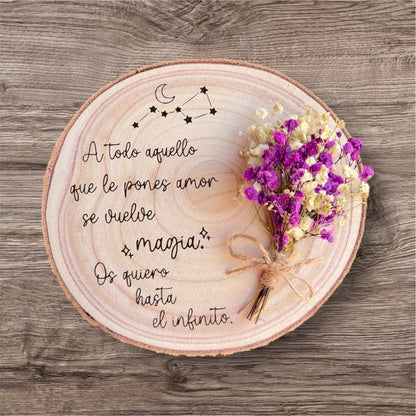 Rodaja De Madera Dedicada 💐