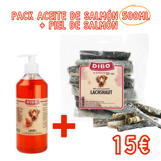 PACK ACEITE DE SALMÓN 🍣 500ML + PIEL DE SALMÓN 🍣