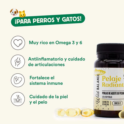 PELAJE RADIANTE ✨ - OMEGA 3 - 60 cápsulas de aceite de pescado 🐟